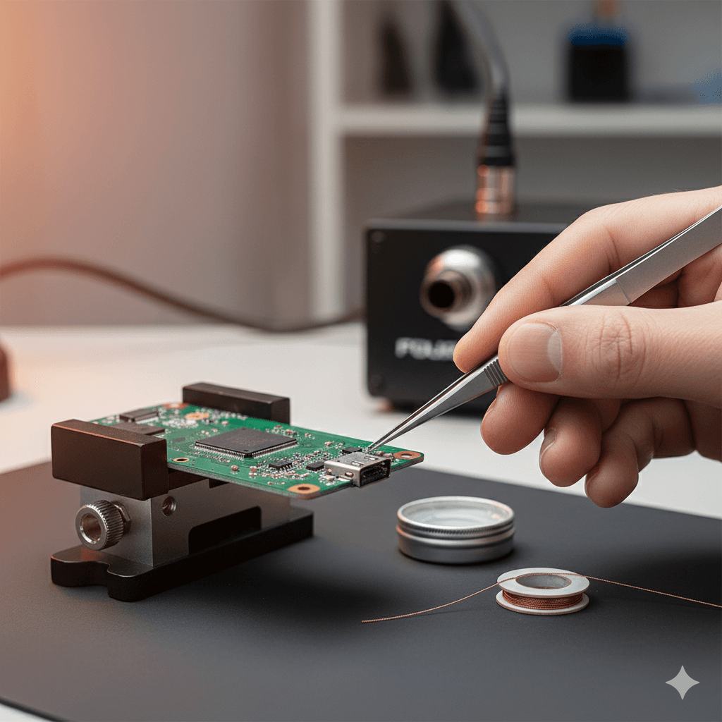 Reparo de conector de carga em smartphone